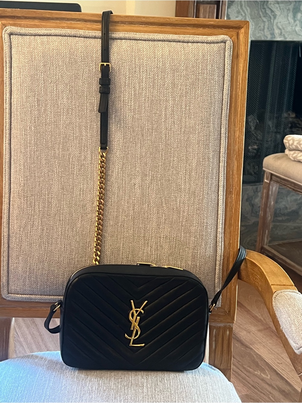 Saint Laurent Black Quilted Leather Crossbody with Gold YSL Hardware - Picture 2 of 10
